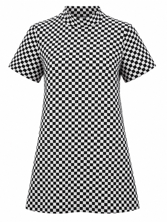 Zara Dresses & Skirts - Checkered Black & White Open-Back Mini Dress Zara XS